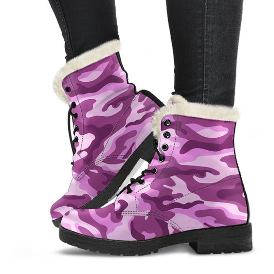 Pink Camouflage Print Comfy Boots GearFrost