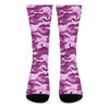 Pink Camouflage Print Crew Socks