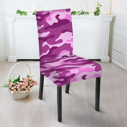 Pink Camouflage Print Dining Chair Slipcover