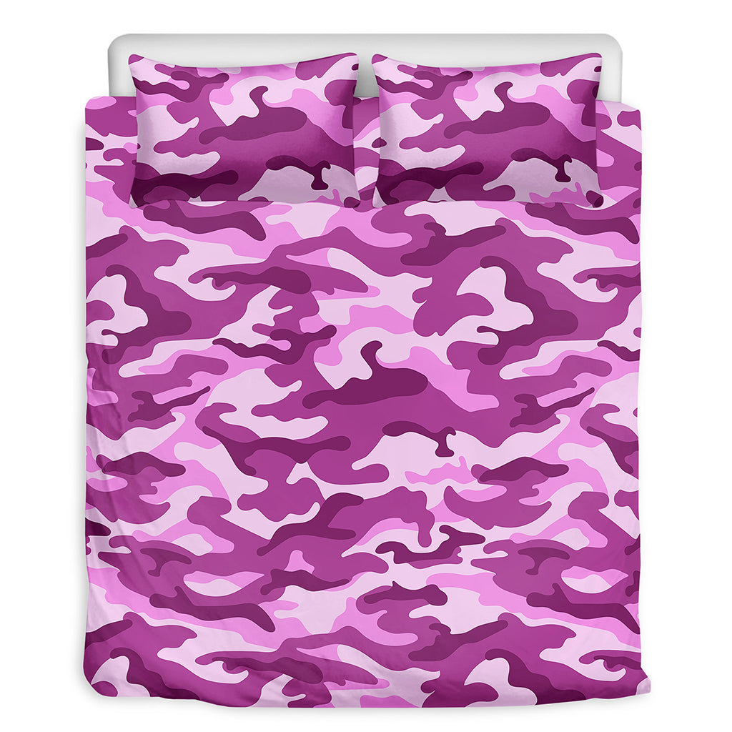 Pink Camouflage Print Duvet Cover Bedding Set