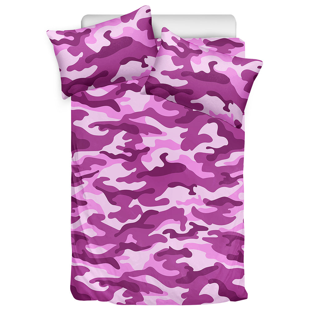 Pink Camouflage Print Duvet Cover Bedding Set