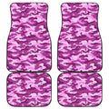 Pink Camouflage Print Front and Back Car Floor Mats