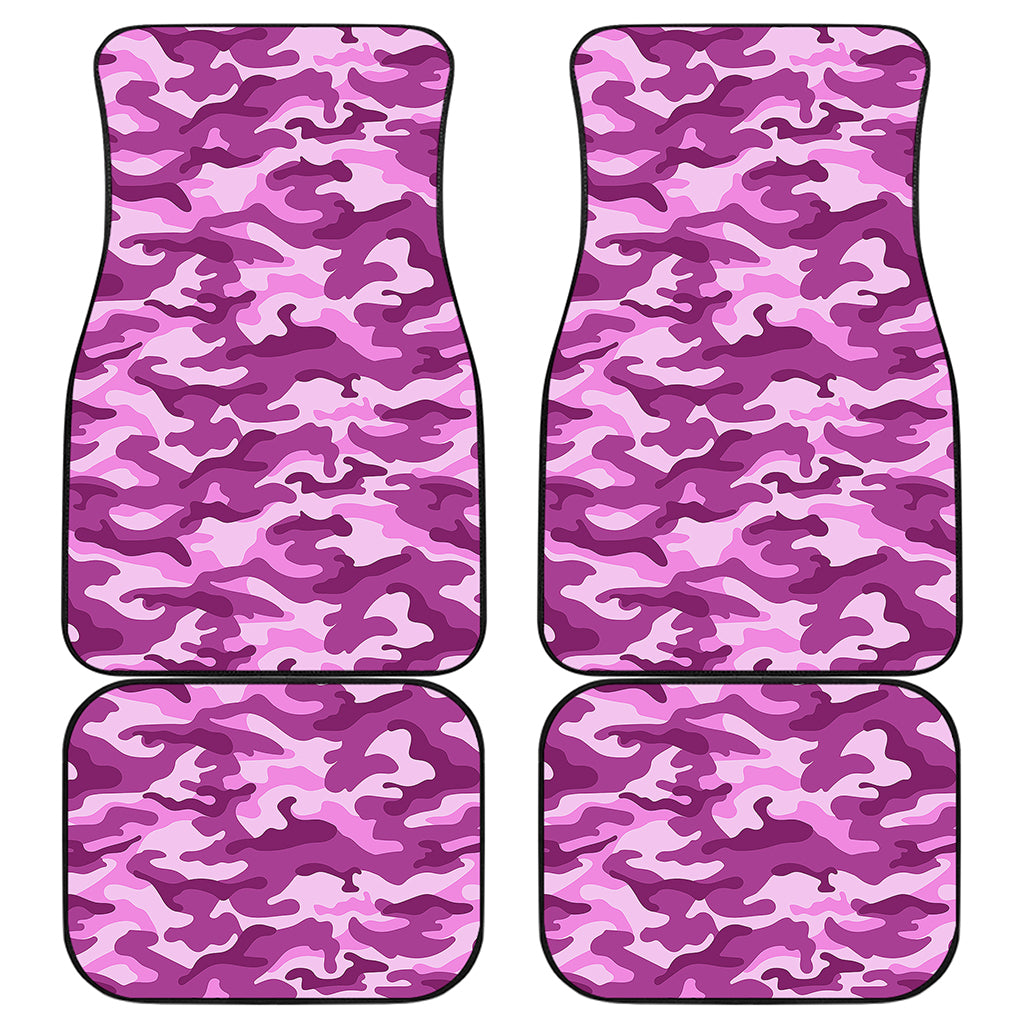Pink Camouflage Print Front and Back Car Floor Mats