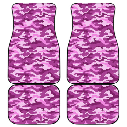 Pink Camouflage Print Front and Back Car Floor Mats