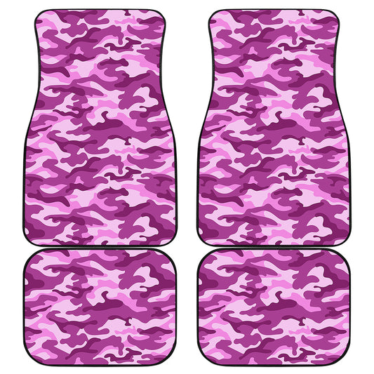 Pink Camouflage Print Front and Back Car Floor Mats