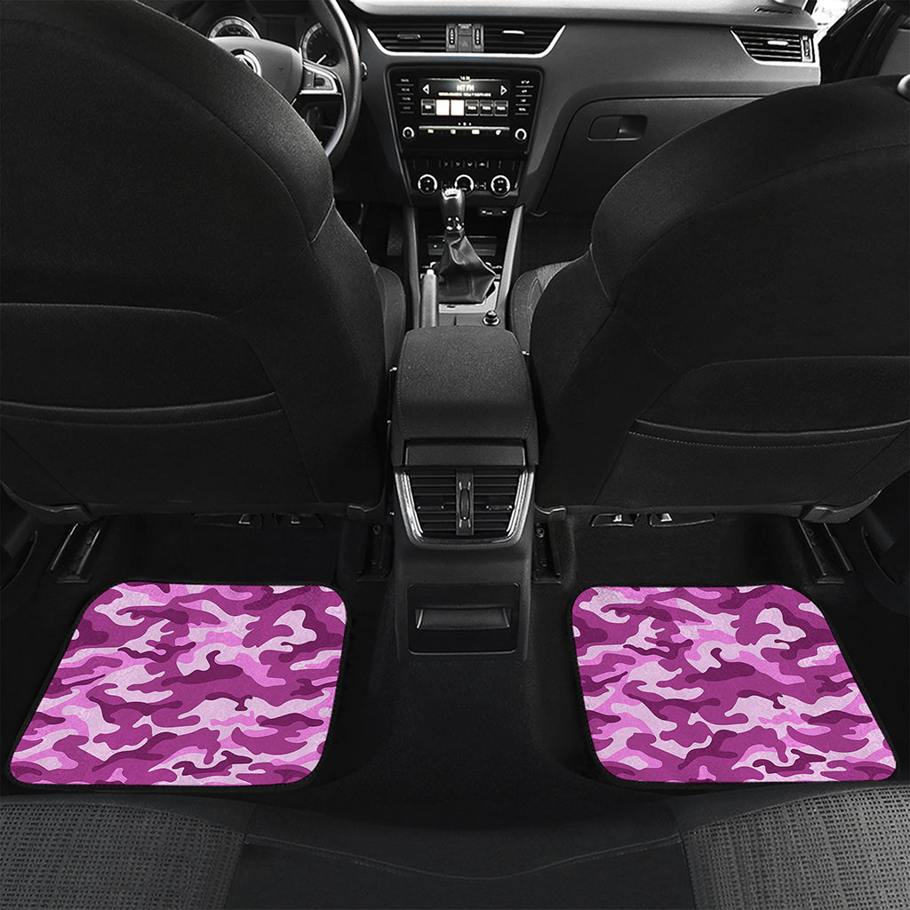 Pink Camouflage Print Front and Back Car Floor Mats