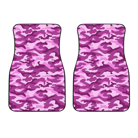 Pink Camouflage Print Front Car Floor Mats