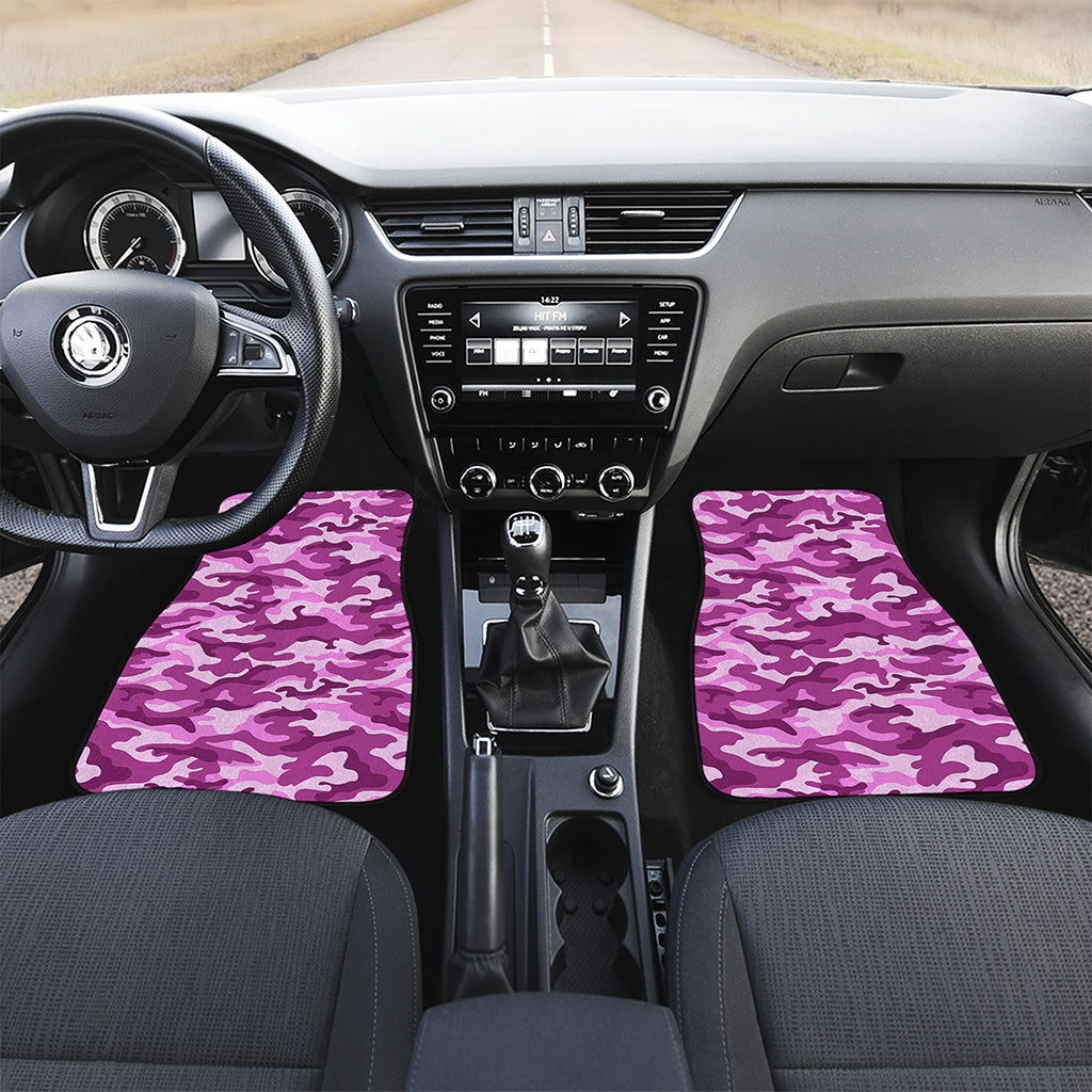 Pink Camouflage Print Front Car Floor Mats