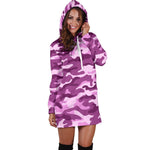 Pink Camouflage Print Hoodie Dress GearFrost