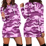 Pink Camouflage Print Hoodie Dress GearFrost