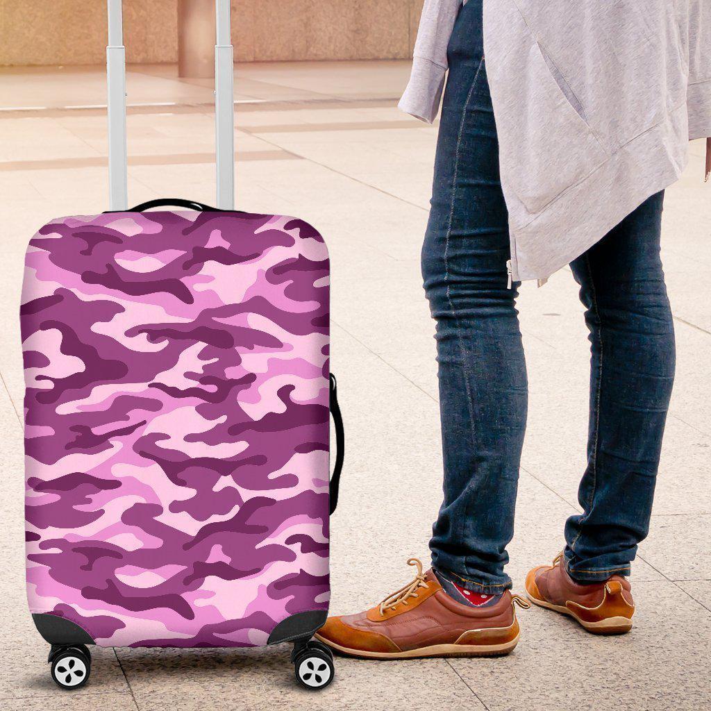 Pink Camouflage Print Luggage Cover GearFrost