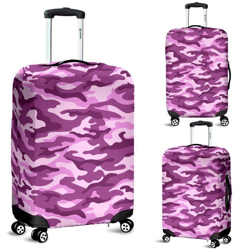 Pink Camouflage Print Luggage Cover GearFrost