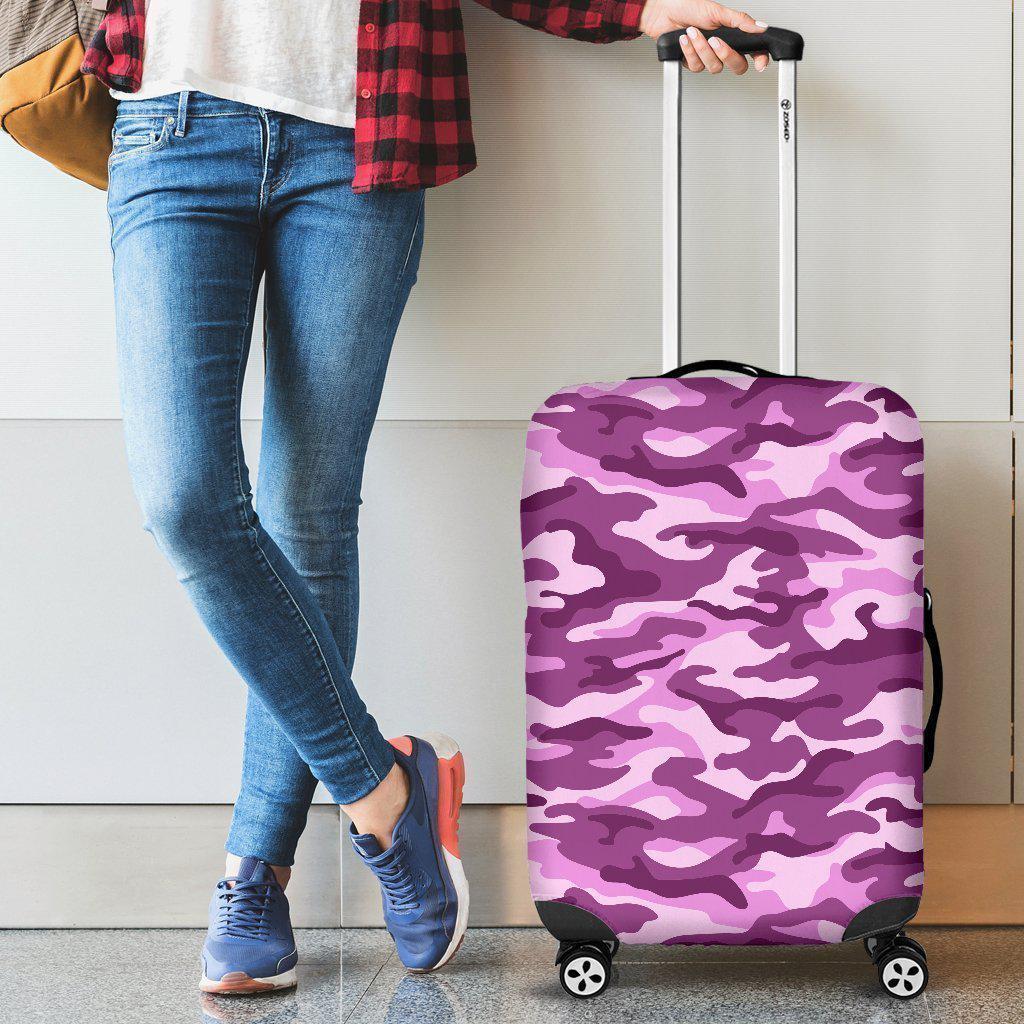 Pink Camouflage Print Luggage Cover GearFrost