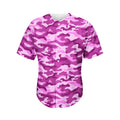 Pink Camouflage Print Men's Baseball Jersey