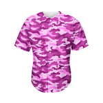 Pink Camouflage Print Men's Baseball Jersey