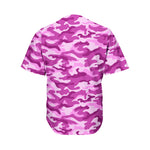 Pink Camouflage Print Men's Baseball Jersey