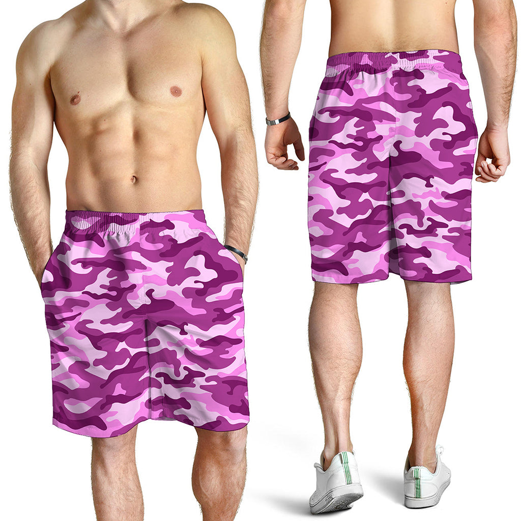 Pink Camouflage Print Men's Shorts