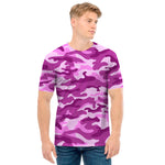 Pink Camouflage Print Men's T-Shirt