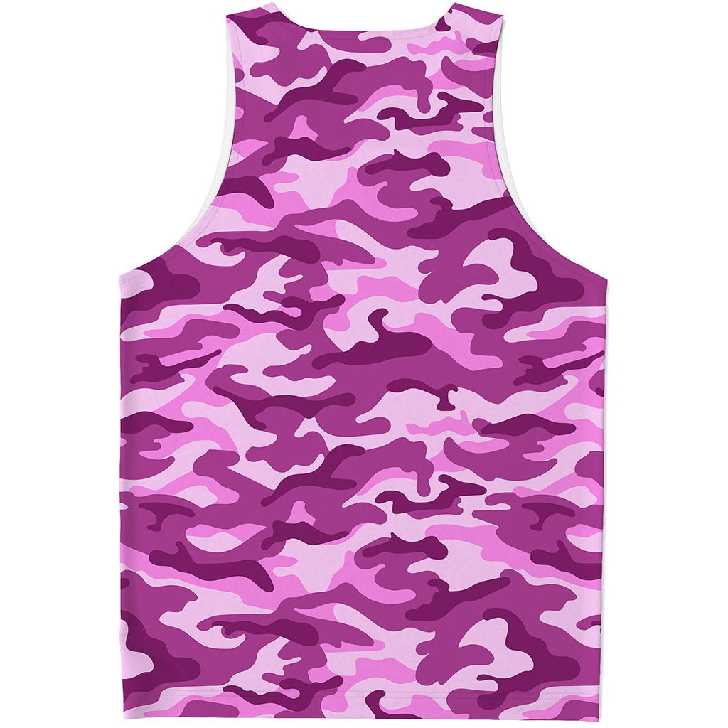 Pink Camouflage Print Men's Tank Top