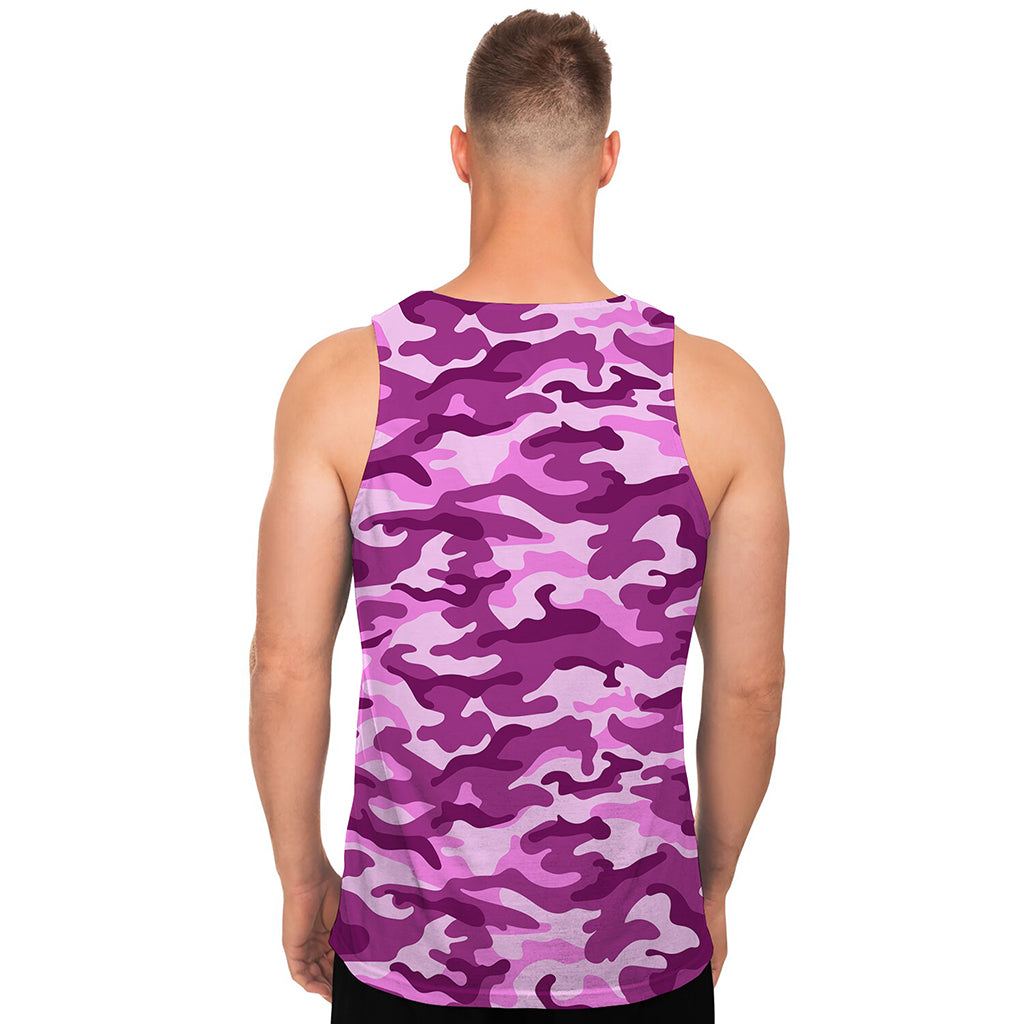 Pink Camouflage Print Men's Tank Top