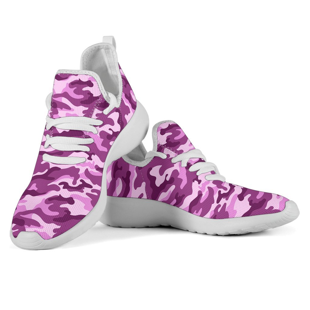 Pink Camouflage Print Mesh Knit Shoes GearFrost