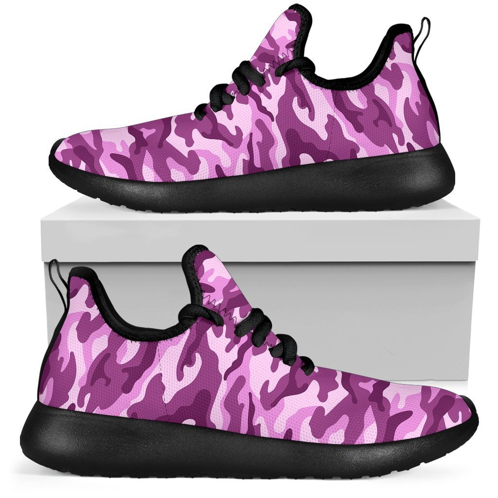 Pink Camouflage Print Mesh Knit Shoes GearFrost