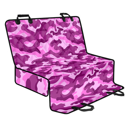 Pink Camouflage Print Pet Car Back Seat Cover