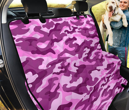 Pink Camouflage Print Pet Car Back Seat Cover