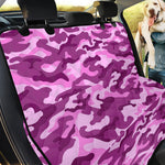 Pink Camouflage Print Pet Car Back Seat Cover