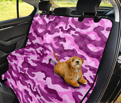 Pink Camouflage Print Pet Car Back Seat Cover