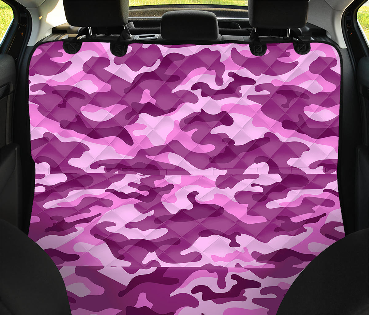 Pink Camouflage Print Pet Car Back Seat Cover