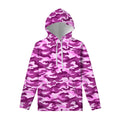 Pink Camouflage Print Pullover Hoodie
