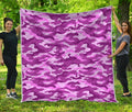 Pink Camouflage Print Quilt