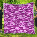 Pink Camouflage Print Quilt