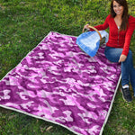 Pink Camouflage Print Quilt