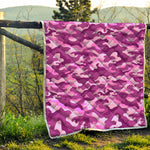 Pink Camouflage Print Quilt