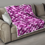 Pink Camouflage Print Quilt