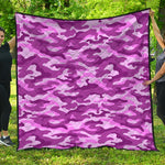 Pink Camouflage Print Quilt