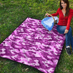 Pink Camouflage Print Quilt