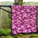 Pink Camouflage Print Quilt