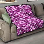 Pink Camouflage Print Quilt