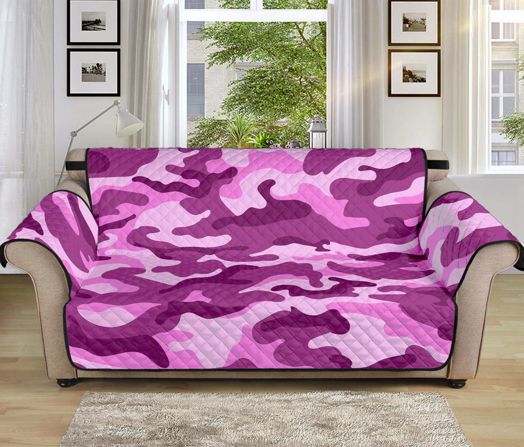 Pink Camouflage Print Sofa Protector