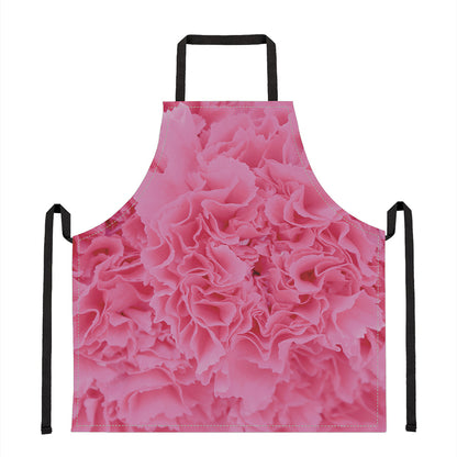 Pink Carnation Flower Print Apron