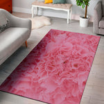 Pink Carnation Flower Print Area Rug