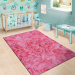 Pink Carnation Flower Print Area Rug