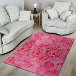 Pink Carnation Flower Print Area Rug