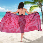 Pink Carnation Flower Print Beach Sarong Wrap