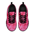 Pink Carnation Flower Print Black Sneakers