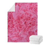 Pink Carnation Flower Print Blanket
