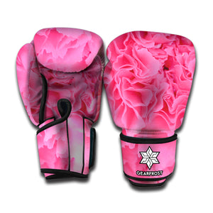 Pink Carnation Flower Print Boxing Gloves